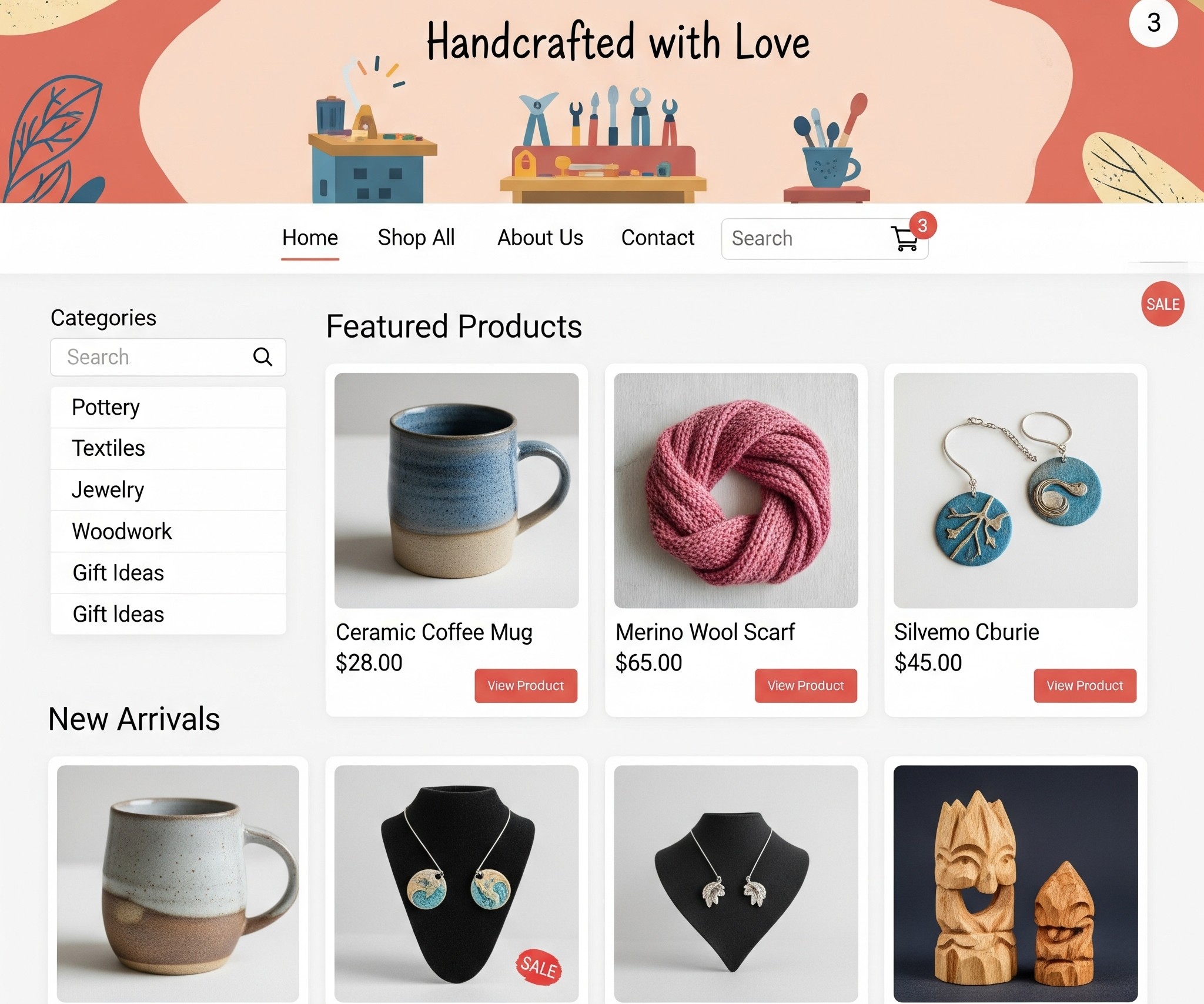 Interfaz de una tienda online para pequeños comercios